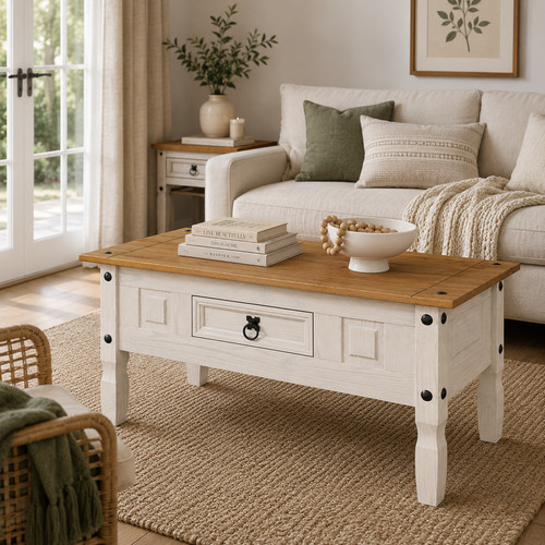 Corona white coffee table - white,