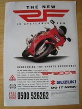 RED SUZUKI RF900R MOTORCYCLE 1994 ADVERT A4 FILE 33