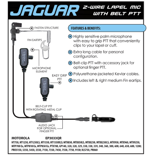 Jaguar quick release earpiece - jaguar,