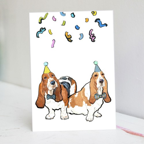 Basset hound birthday card - hound,
