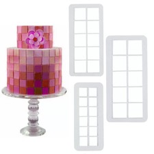 3pcs square geometry fondant - geometry,