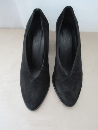 Cos black suede court shoes - cos,