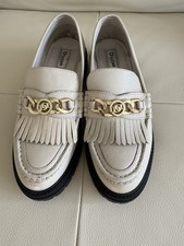 Dune Flat Leather Shoes Cream.