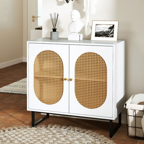 White buffet cabinet - buffet, rattan