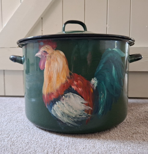 Green enamel hand painted - green,