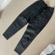 Leather ￼"Betty Barclay" Trousers, Vintage, Size 12, Dark Blue Good Condition