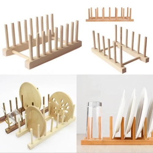 Slots wooden dish drainer - wooden,