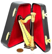 Dolls House Concert Harp Non Working Wooden Instrument Miniature 556 tumdee