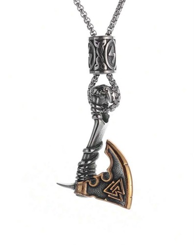 Viking axe pendant necklace - axe,