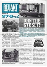 Reliant Review No31 October 1968 UK Market Brochure Rebel Scimitar Anadol