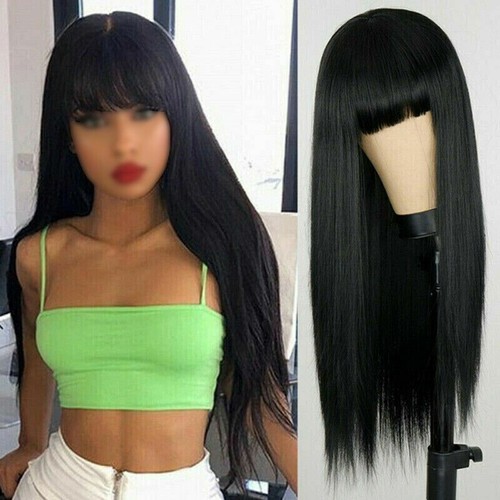 Long straight wig with - long,