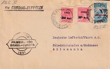 Graf ZEPPELIN 1931 Condor-Zeppelin Cover Brasil-Europa + Advert Card