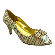 HB Shoes Ladies Size 7 Multi Coloured Leather High Heel Slingback Formal Heels