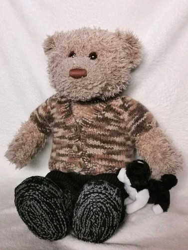 Hand knitted teddy bear - teddy,