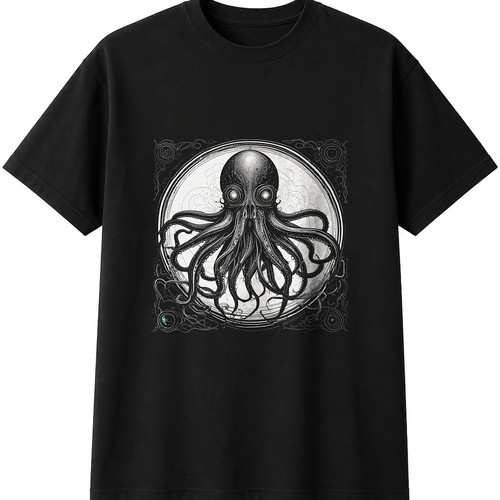 Graphic giant squid - graphic, glowing
