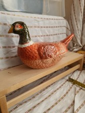 Pheasant Ceramic Chicken Egg Holder  Pate Tureen 