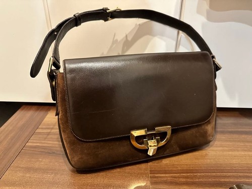Gucci brown leather shoulder - gucci,