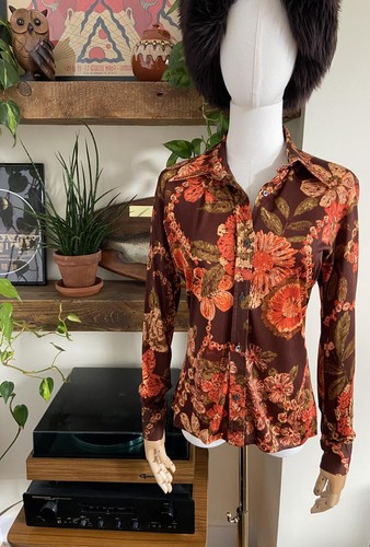 Vintage 1970s brown orange - vintage,