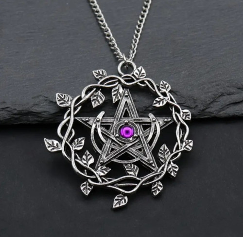 Vintage style pentagram - pentagram, leaf