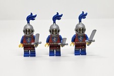 LEGO LION KNIGHT CASTLE MINIFIGURE ARMY WITH BLUE PLUME X3 NEW (J5)