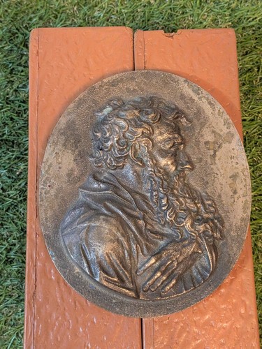 French bronze oval plaque - bronze,