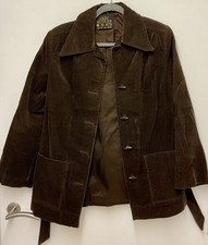 Vintage 1970s St Michael Brown Corduroy Belted Jacket 34”
