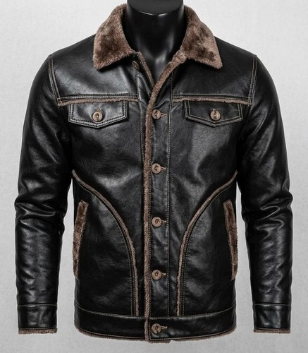 Men black genuine - black, leather