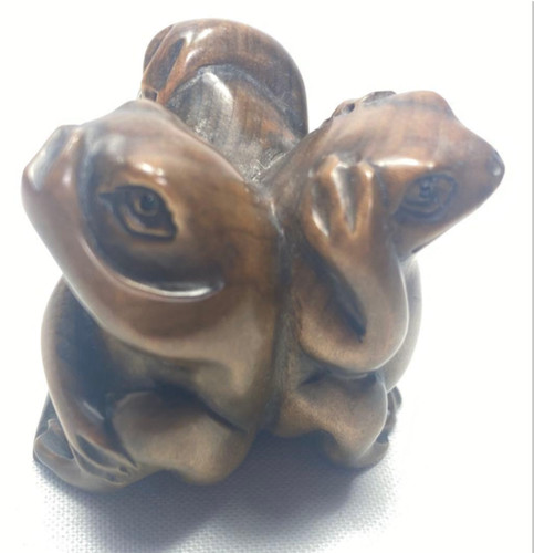 Netsuke antique flogs - netsuke,