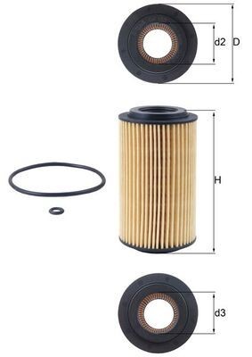 Mahle 153d1 oil filter fits - filter,
