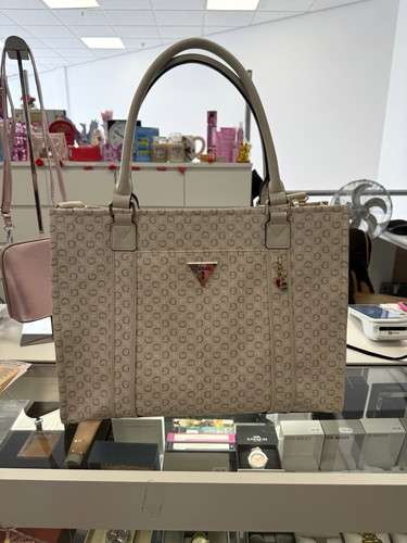 Guess beige logo tote - logo,