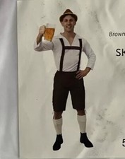 MENS GERMAN BEER LEDERHOSEN FANCY DRESS UP COSTUME SZ L OKTOBERFEST