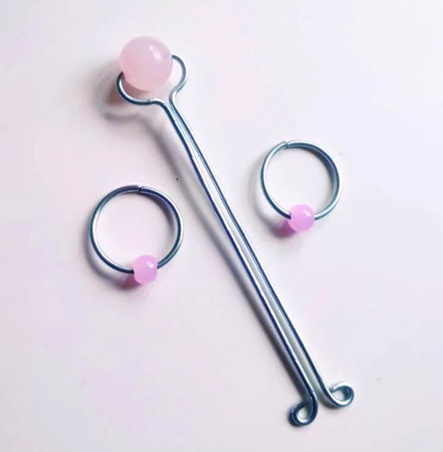 Rose quartz clitoral jewelry - rose,