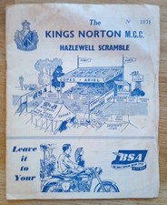 Kings Norton Motor Cycle Club MCC Hazlewell Scramble Programme 1959 BSA Advert