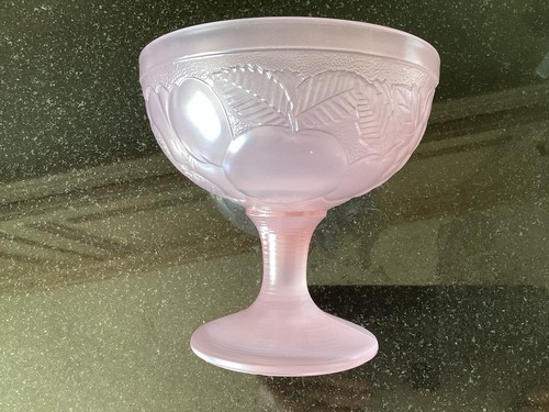 Vintage stemmed pink frosted - 3,