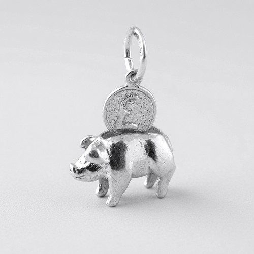 Sterling silver movable piggy - movable,