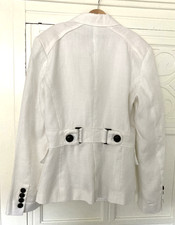 ZARA-White 100% Linen lined jacket. Size: M