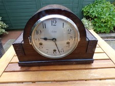 Vintage Tymo Mantle Oak Case Clock Keeps Good Time