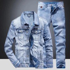 Denim Suit Men's Slim