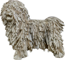 Beige Resin Komondor-Style Dog