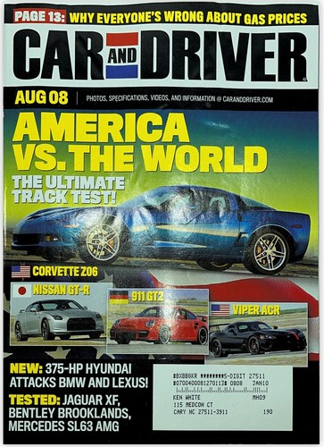 Car and driver magazine august - magazine,