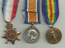 1915 STAR TRIO & MEMORIAL PLAQUE WARD 10TH BN RIFLE BRIGADE DOW YPRES