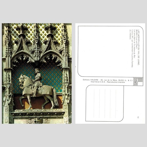 Postcard statue of king - postcard,