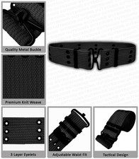 Army Belt Military Combat Tactical Pistol Pouch Webbing Holster Field Gear Black