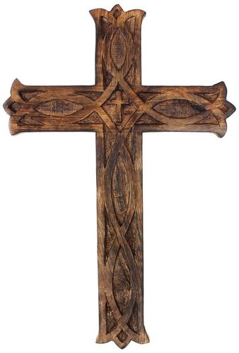 Rustic wooden wall cross - wooden,