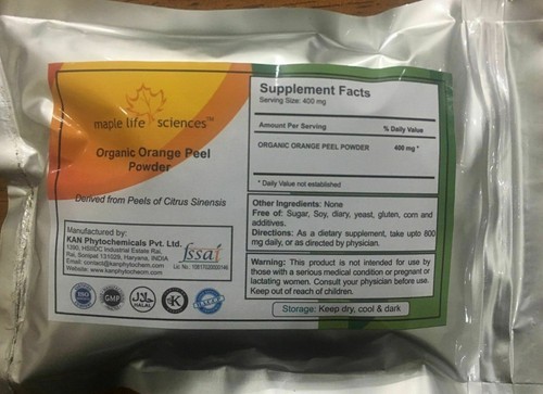Organic orange peel powder - orange,
