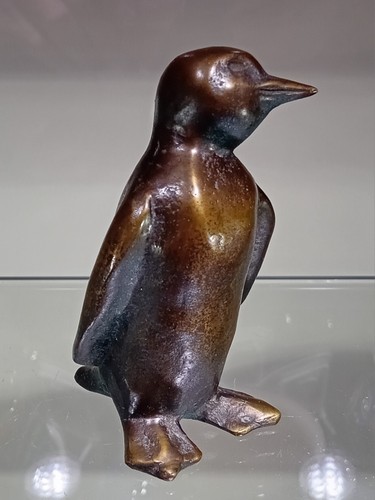 Antique solid bronze penguin - solid,