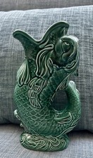 Vintage Wedgwood Green Fish Glug Jug Design By Josiah Wedgwood Rare