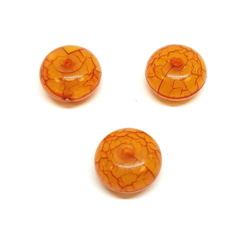 25pcs flat round crackle - mm,