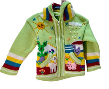 Hand Knitted Hooded Cardigan