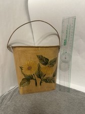 Farmhouse Yellow Sunflower Metal Rustic Shabby Chic Wall Pocket Hanging Basket